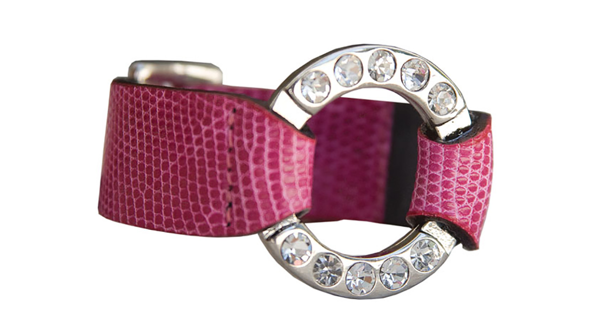 ITALIAN RED LEATHER WRAP BRACELET SWAROVSKI CRYSTALS BY DESIGNER ROBERTO  MANTELLASSI