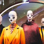 Luxury and fashionable brand window display.