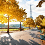 Sunny morning in Paris in autumn