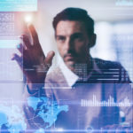 Man working with modern interface