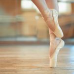 beautiful legs of  dancer in pointe