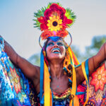 Brazilian Woman of African Descent Wearing Colorful Costume at C