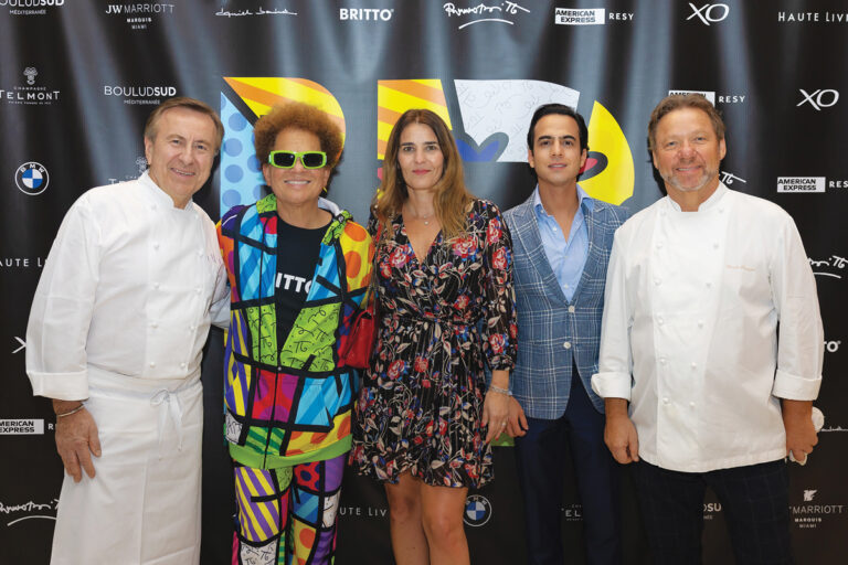 Chef Daniel Boulud, Romero Britto, Florencia Tabeni, Lucas Vidal & Claude Troisgros