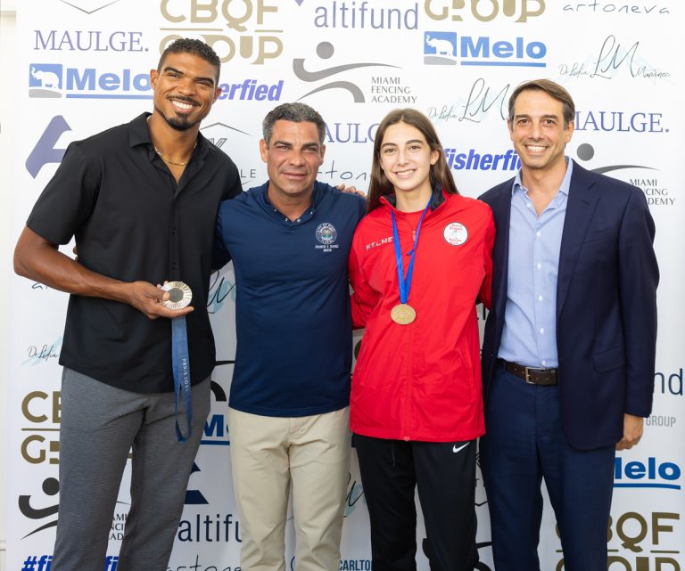 Yannick Borel, Mayor Francis Suarez, Adriana Ferreira de Melo & Martin Melo